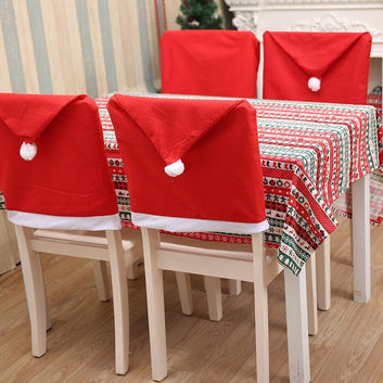 🎅 Santa Hat Christmas Chair Covers – Set of 4/8/12 | Festive Dining Decor