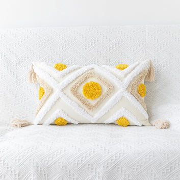 handcrafted boho tufted pillowcase

geometric tufted pillow for sofa

cozy living room pillow cover

boho farmhouse throw pillows

textured boho pillow cover

handmade cushion for home decor

neutral boho pillow for living room

