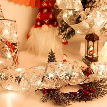 Christmas Tree Ribbon Lights – 10m Double Mesh 100 LED Garland